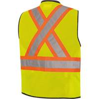 6895 Veste de s&eacute;curit&eacute; haute visibilit&eacute; bicolore avec fermeture &agrave; glissi&egrave;re sur tout le devant, Noir/Jaune lime haute visibilit&eacute;, 2T-Grand/3T-Grand, Polyester Equipment World
