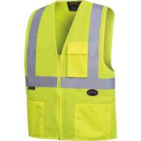 Safety Vest with 2" Tape, High Visibility Lime-Yellow, 4X-Large, Polyester, CSA Z96 Class 2 - Level 2 SHI027 | Equipment World