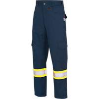 7764 FR-Tech&reg; High Visibility 88/12 FR/Arc Rated Safety Cargo Pants, 30, x 32, Navy Blue Equipment World