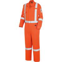 7708A "The Rock" FR-Tech&reg; High Visibility FR/Arc Rated Coveralls, Size 36, High Visibility Orange, 10 cal/cm² Equipment World