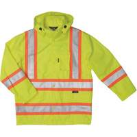 Manteau de s&eacute;curit&eacute; imperm&eacute;able en tissu ind&eacute;chirable Ripstop, Polyester, Petit, Jaune lime haute visibilit&eacute; Equipment World