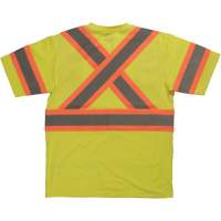 Short Sleeve Safety T-Shirt, Cotton, X-Small, High Visibility Lime-Yellow Equipment World
