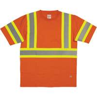Short Sleeve Safety T-Shirt, Cotton, X-Small, High Visibility Orange Equipment World