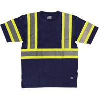 Short Sleeve Safety T-Shirt, Cotton, X-Small, Navy Blue Equipment World