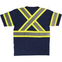 Short Sleeve Safety T-Shirt, Cotton, X-Small, Navy Blue Equipment World
