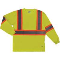 Long Sleeve Safety T-Shirt, Cotton, X-Small, High Visibility Lime-Yellow Equipment World