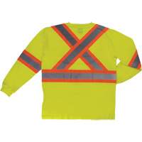 Long Sleeve Safety T-Shirt, Cotton, X-Small, High Visibility Lime-Yellow Equipment World