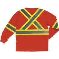 Long Sleeve Safety T-Shirt, Cotton, X-Small, High Visibility Orange SHI995 | Equipment World
