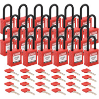 Velocity Lockout Padlocks, Red, Keyed Different, Nylon, 1-1/2" Width Equipment World