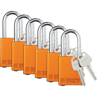 Lockout Padlock, Safety Padlock, Keyed Different, Aluminum, 1-1/2" Width Equipment World