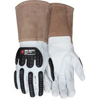 Leather Welding Work Gloves, Medium, Goatskin Palm, Gauntlet Cuff Equipment World