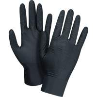 Heavyweight Tactile Grip Examination Gloves, Small, Nitrile, 8-mil, Powder-Free, Black Equipment World