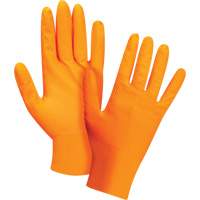 Heavyweight Tactile Grip Examination Gloves, Small, Nitrile, 8-mil, Powder-Free, Orange Equipment World
