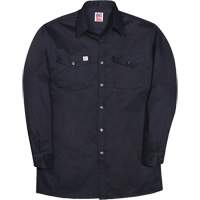 Long-Sleeve Industrial Work Shirt, Men's, Small, Navy Blue Equipment World