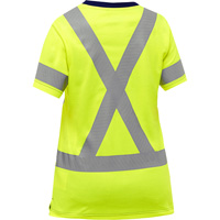 Chemise &agrave; manches courtes et X au dos Bisley pour femmes, Poly-coton, Petit, Jaune lime haute visibilit&eacute; Equipment World
