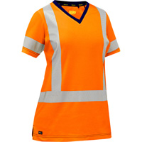 Chemise &agrave; manches courtes et X au dos Bisley pour femmes, Poly-coton, Petit, Orange haute visibilit&eacute; Equipment World