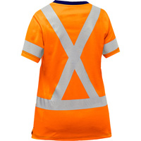 Chemise &agrave; manches courtes et X au dos Bisley pour femmes, Poly-coton, Petit, Orange haute visibilit&eacute; Equipment World