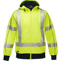 Bisley&reg; X-Back Full Zip Hooded Sweatshirt with Sherpa Lining, Small, High Visibility Lime-Yellow Equipment World