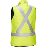 Veste bouffante, enveloppante et r&eacute;versible avec X au dos Bisley pour femmes, Jaune lime haute visibilit&eacute;, Petit, Polyester Equipment World