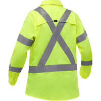 Chemise de travail &agrave; manches longues et X au dos Bisley avec X-Airflow pour femmes, Poly-coton, Petit, Jaune lime haute visibilit&eacute; Equipment World