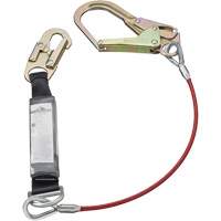 SA-5502-6 Shock Absorbing Lanyard, 6', Form Hook Center, Snap Hook Leg Ends, Galvanized Steel Equipment World
