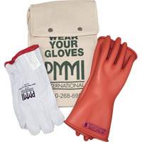 Ensemble de gants isolants en caoutchouc pour l'&eacute;lectricit&eacute;, ASTM classe 0, Taille 8, 11" lo Equipment World