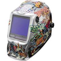 VIKING 3350 Hot Rodders Welding Helmet, 3.74" L x 3.34" W View Area, 5 - 13 Shade Range Equipment World