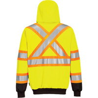 Contrast-Striped Safety Hoodie, Small, Black/High Visibility Lime-Yellow Equipment World