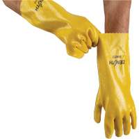 Rough-Finish Chemical-Resistant Gloves, Size 9, 14" L, PVC, Interlock Inner Lining, 47-mil Equipment World