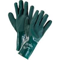 Double Dipped Green Gloves, 12" L, PVC, Cotton Jersey Inner Lining, 70-mil Equipment World