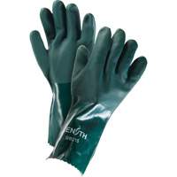 Double Dipped Green Gloves, 14" L, PVC, Cotton Jersey Inner Lining, 70-mil Equipment World