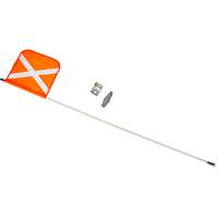 Heavy-Duty Safety Whip, Threaded Mount, 5' High, Orange with Reflective X Equipment World