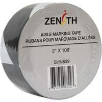 Aisle Marking Tape, 2" x 108', PVC, Black and White Equipment World