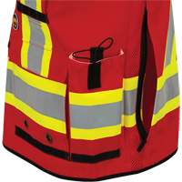 6678 High-Visibility Antimicrobial Mesh-Back Surveyor Vest, Red, Small, Polyester Equipment World