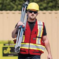 6678 High-Visibility Antimicrobial Mesh-Back Surveyor Vest, Red, Small, Polyester Equipment World