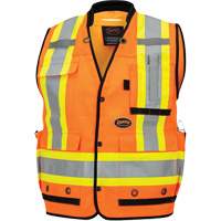 6680 High-Visibility Antimicrobial Mesh-Back Surveyor Vest, High Visibility Orange, Small, Polyester Equipment World
