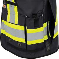 6679 High-Visibility Antimicrobial Mesh-Back Surveyor Vest, Black, Small, Polyester Equipment World