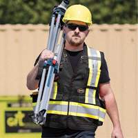 6679 High-Visibility Antimicrobial Mesh-Back Surveyor Vest, Black, Small, Polyester Equipment World
