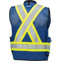 6681 High-Visibility Antimicrobial Mesh-Back Surveyor Vest, Royal Blue, Small, Polyester Equipment World