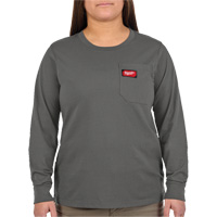 GRIDIRON Long Sleeve Pocket T-Shirt, Women's, X-Small, Grey Equipment World