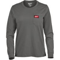 GRIDIRON Long Sleeve Pocket T-Shirt, Women's, X-Small, Grey Equipment World