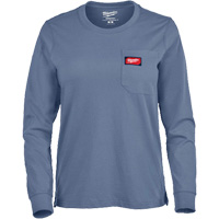 GRIDIRON Long Sleeve Pocket T-Shirt, Women's, X-Small, Blue Equipment World