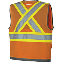 Pioneer Mesh Back Zip Front Surveyor Safety Vest, High Visibility Orange, Small, Polyester Equipment World