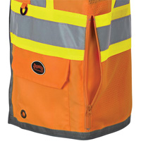 Pioneer Mesh Back Zip Front Surveyor Safety Vest, High Visibility Orange, Small, Polyester Equipment World