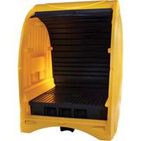 4-Drum Hard Cover Spill Pallet, 68.11" L x 61.61" W x 83.07" H, 1433 lbs. Load Capacity Equipment World