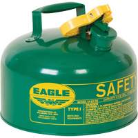 Safety Can for Combustibles, Type I, Galvanized Steel, 2 US gal., Green, FM Approved/UL/ULC Listed Equipment World
