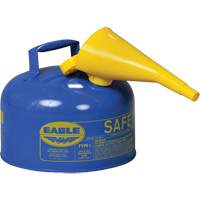 Safety Can for Kerosene with Funnel, Type I, Galvanized Steel, 2.5 US gal., Blue, FM Approved/UL/ULC Listed Equipment World