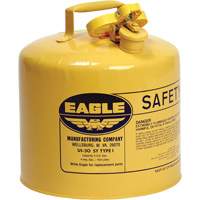 Safety Can for Diesel, Type I, Galvanized Steel, 5 US gal., Yellow, FM Approved/UL/ULC Listed Equipment World