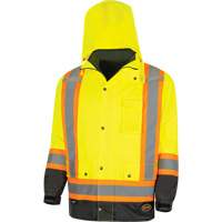 5057 Pioneer&reg; Yukon 7-in-1 Waterproof Winter Safety Parka, Polyester, Black/High Visibility Lime-Yellow, X-Small Equipment World