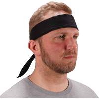 Chill-Its 6702 Cooling Headband with Embedded Polymers & Tie Closure, Black Equipment World